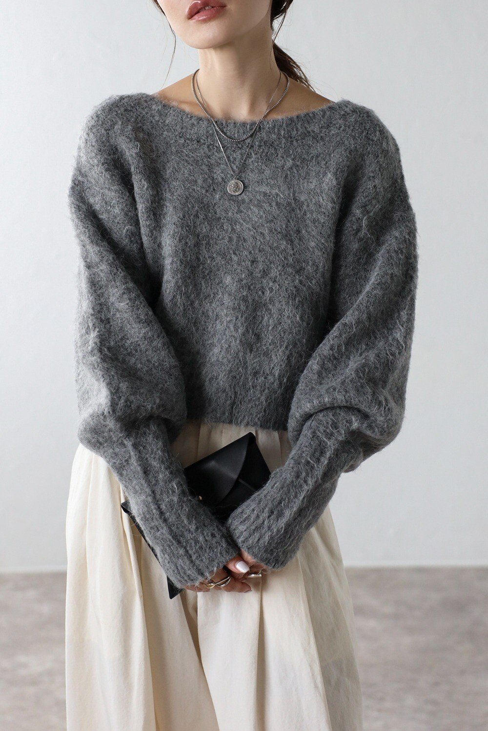 楽天市場】ウール混ショート丈ニットプルオーバー : BONJOUR SAGAN