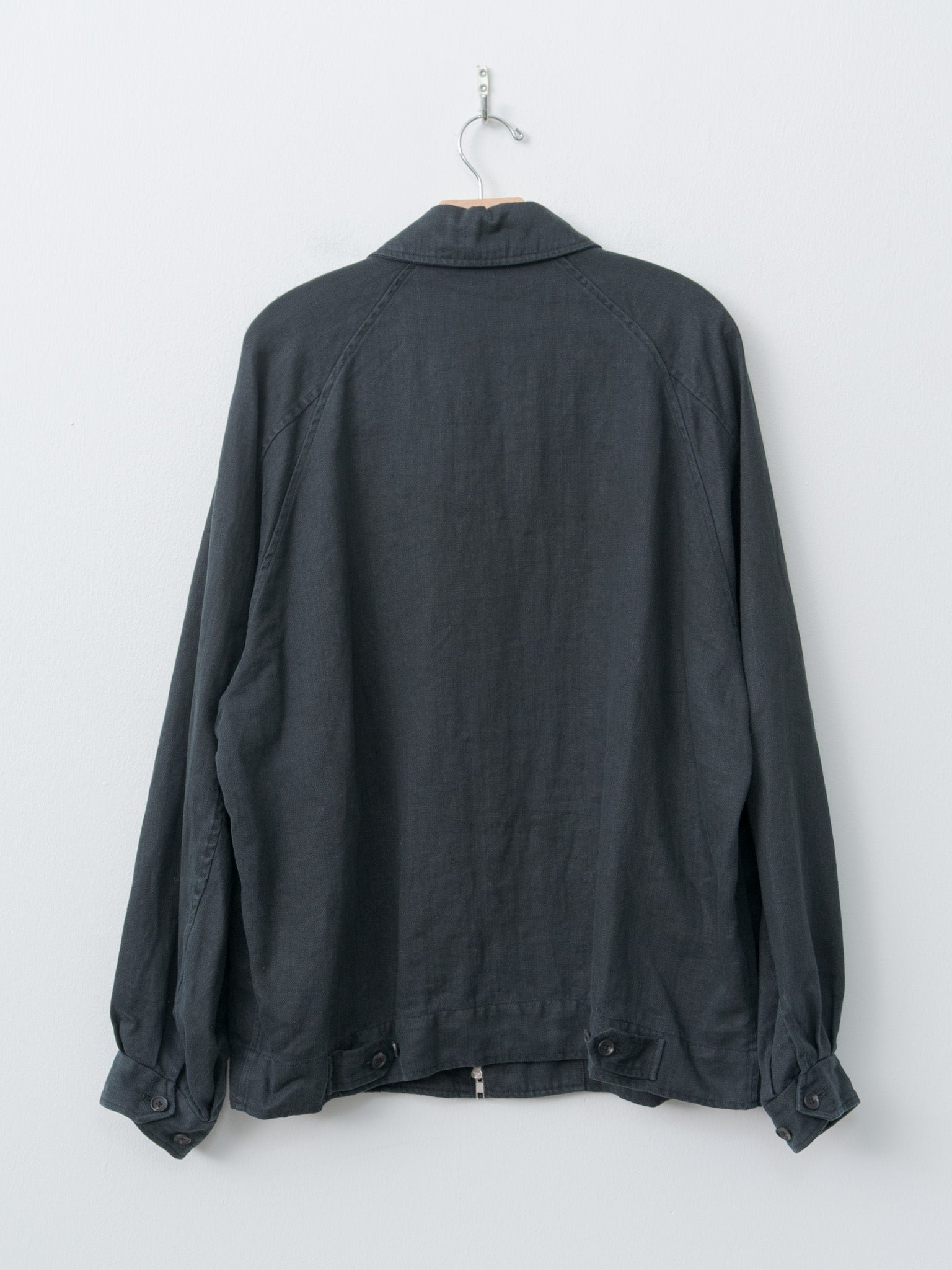 Namu Shop - ssstein Heavy Linen Herringbone Zip Jacket - Black