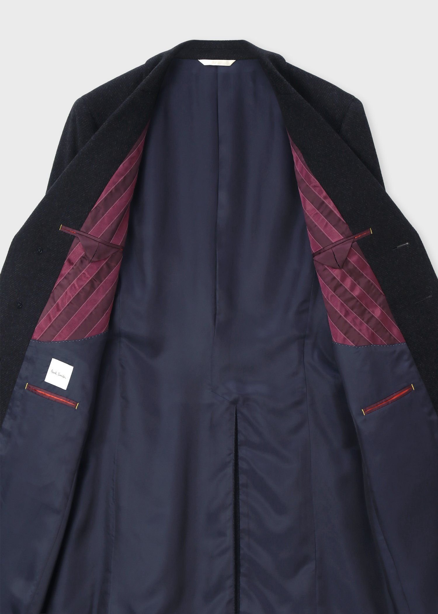 ヘリンボーン ウールカシミヤ チェスターコート（ネイビー） ｜ポール