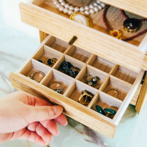 受注生産】桐の6段小引出し 木製ジュエリーボックス アクセサリー