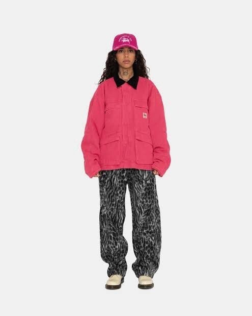 STUSSY WASHED CANVAS SHOP JACKET PİNK Size L K | eBay