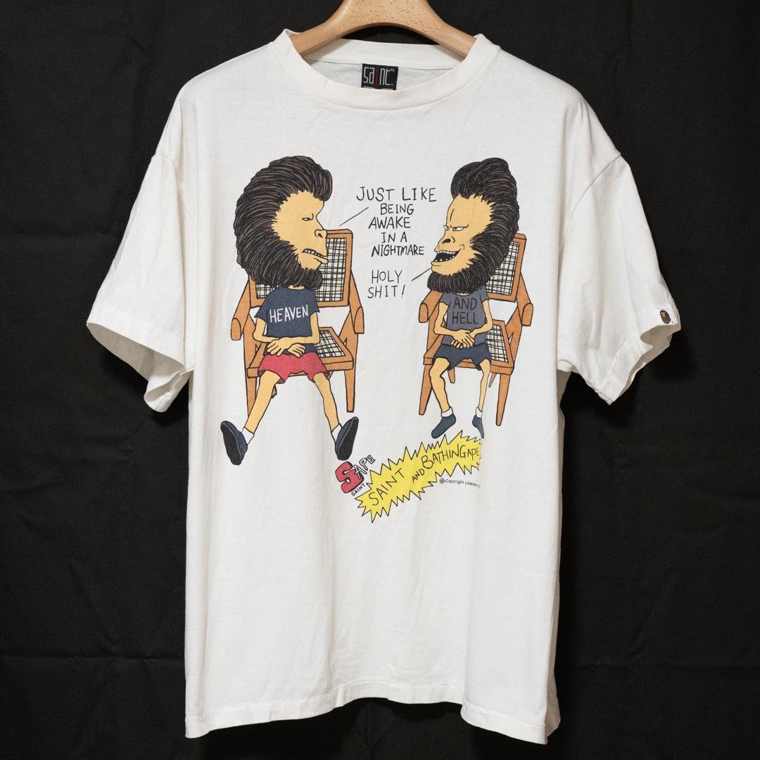 A BATHING APE x SAINT Mxxxxxx コラボTシャツ SAINT Mxxxxxx x A BATHING APE BAPE_SS TEE GENERATION White