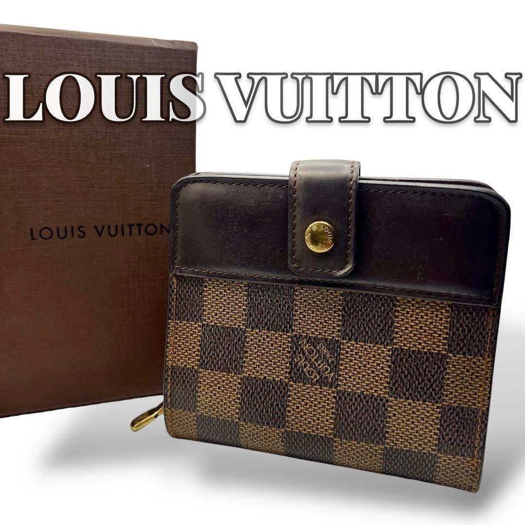 Louis Vuitton ダミエ コンパクトジップ 折り財布 7880 LOUIS VUITTON - LOUIS VUITTON ルイヴィトン ダミエ コンパクト