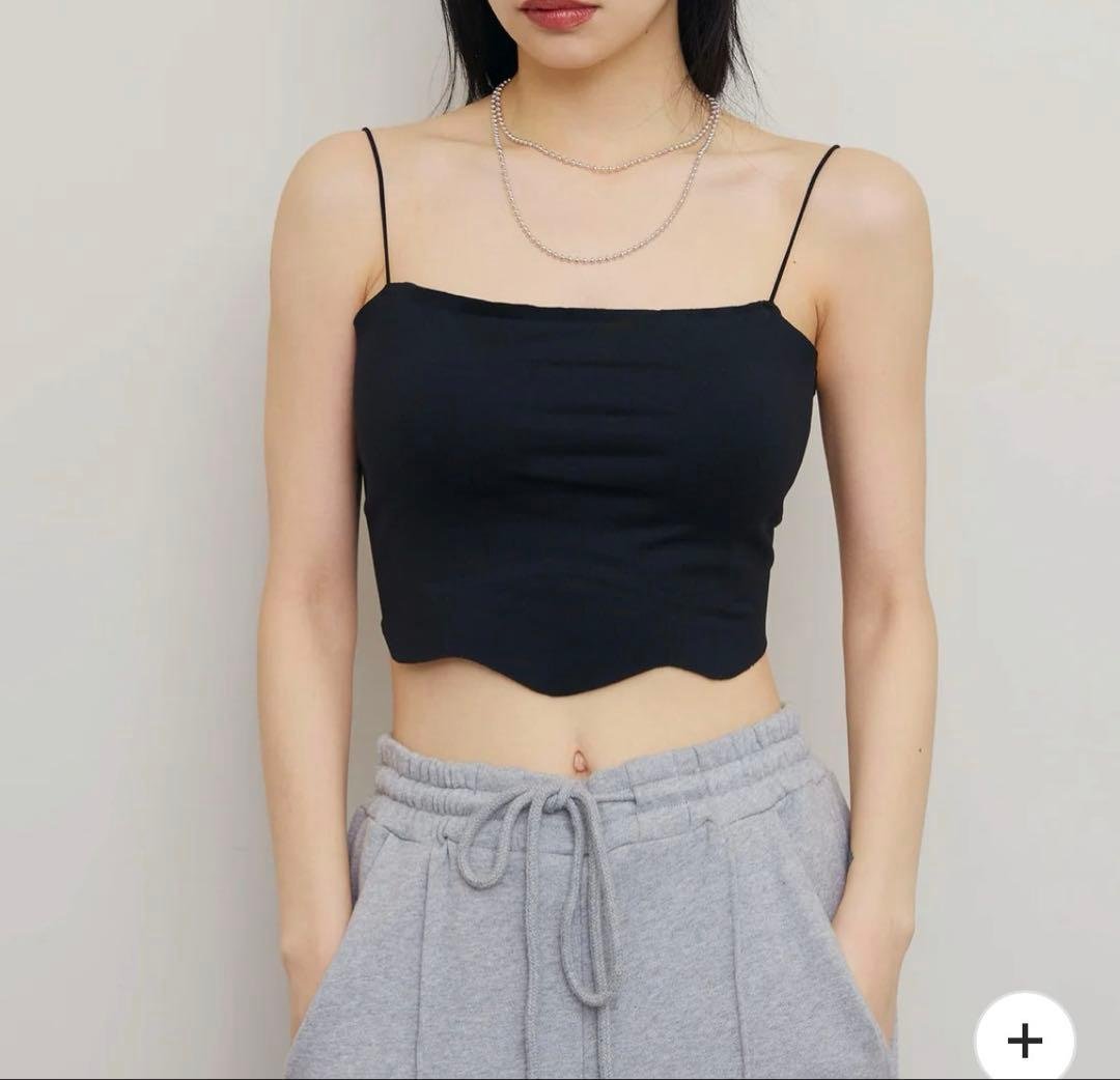 トップス WAVE HEM BUSTIER TOP AMERI WAVE HEM BUSTIER TOP