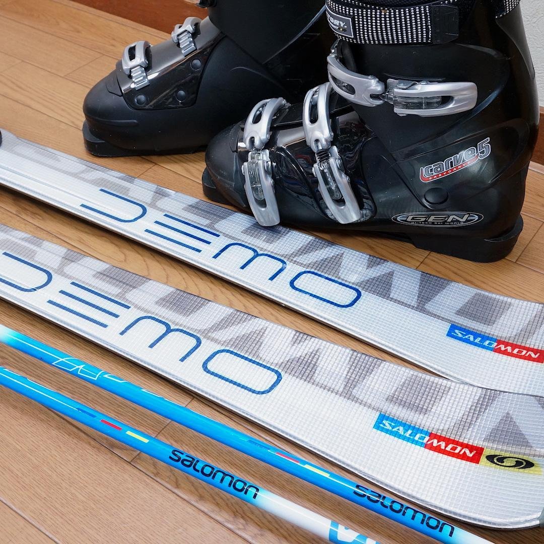 メンテ済 165cm 靴28～28.5cm SALOMONカービングスキーセット